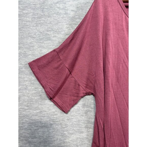 Sew In Love Womens 2X Mauve Button-Front Short Sleeve Tunic Top Rayon/Spandex - Picture 2 of 6